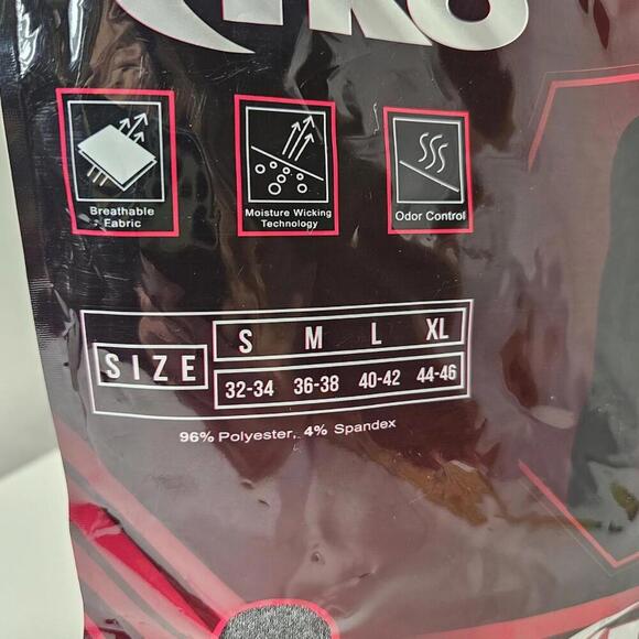 TKO BASELAYER Thermal Top Large Performance Moisture Wicking Gray Nwt - Picture 3 of 3